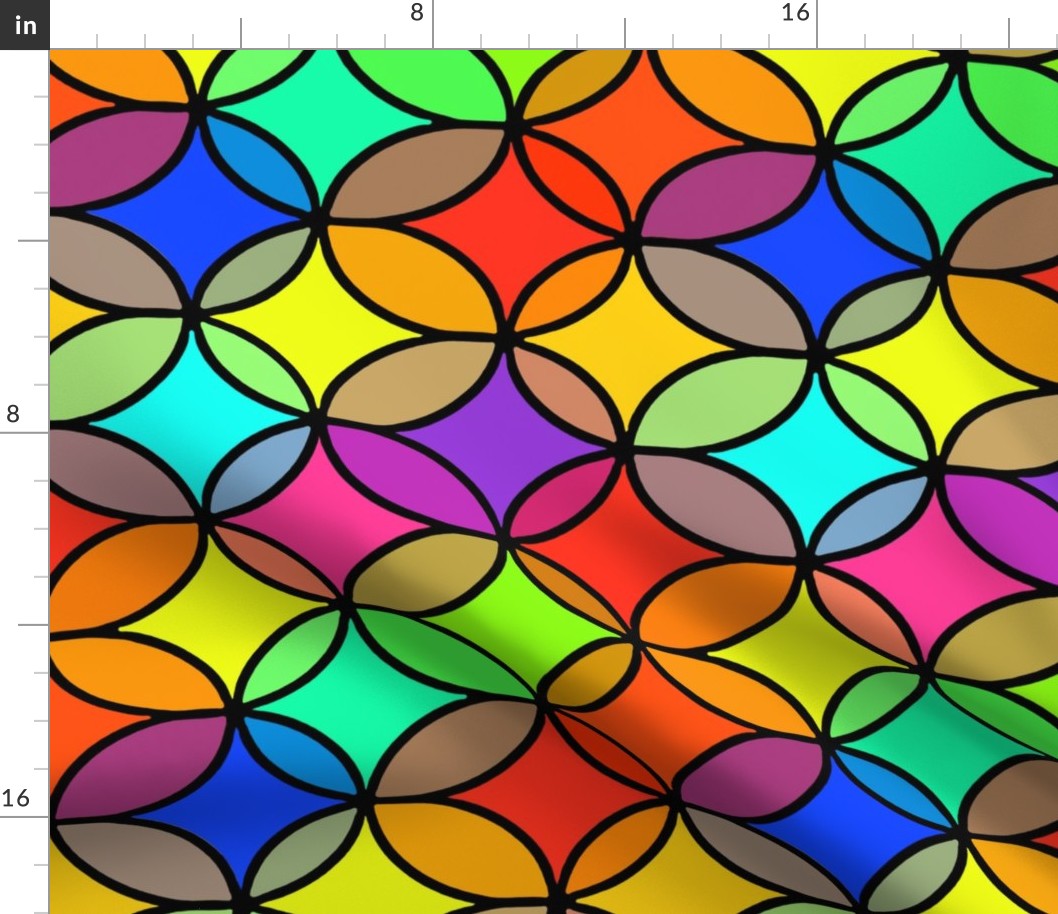 Overlapping Ovals in Bright Rainbow