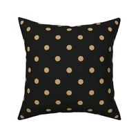 Large Polka dots Gold on Black 3 inch repeat