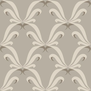 Simple Damask Ribbons beige ( large scale )