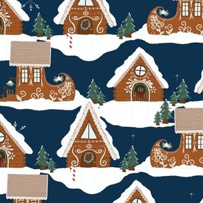 Gingerbread Village - The Night Before Christmas Blue 