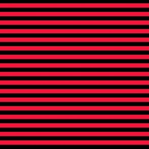 Retro Pop Horizontal Stripes Bright Crimson and Dark Navy