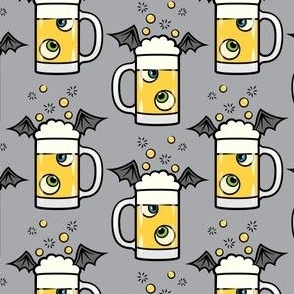 witches brew - halloween beer mugs - grey v2  - LAD23