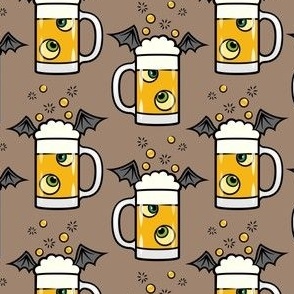 witches brew - halloween beer mugs - taupe V2  - LAD23