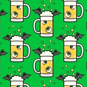 witches brew - halloween beer mugs - green V2  - LAD23