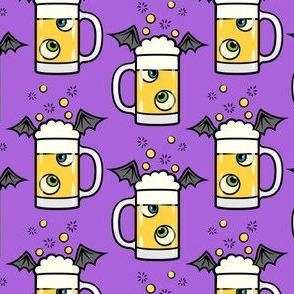 witches brew - halloween beer mugs - purple V2  - LAD23