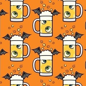 witches brew - halloween beer mugs - orange V2  - LAD23