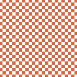 Micro Mini Scale // Dark Coral Red Checkers Checkerboard Retro 1/4 Inch Squares  