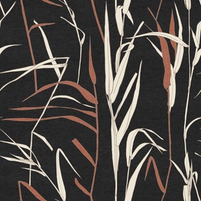 Fall Grasses on charcoal black (minimalistic version)