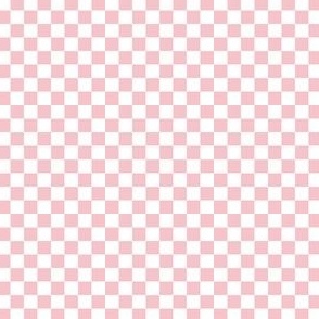 Micro Mini Scale // Blush Rose Pink Checkers Checkerboard Retro 1/4 Inch Squares  