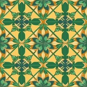 Floral and Geometric Tile