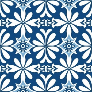 Blue and White Hawaiian Tile
