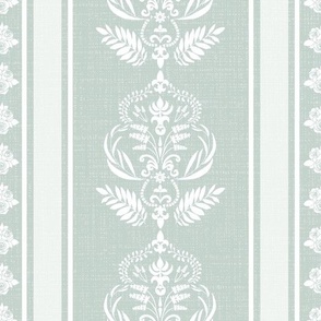 French Country Lavender / Large / Sage Green Stripe