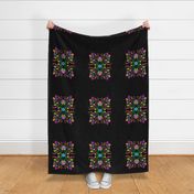 Ojibwe Floral Motif on black