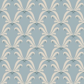Sicily Damask Ribbons in blue ( medium scale ).