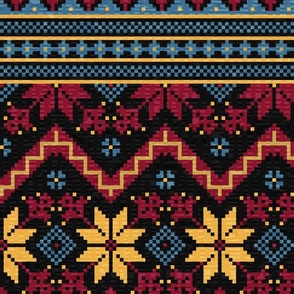 Ethnic Slavic pixel carpet texture #4