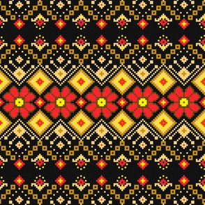 Ethnic Slavic pixel carpet texture #5