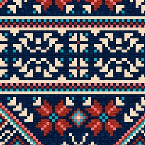 Ethnic Slavic pixel carpet texture #6