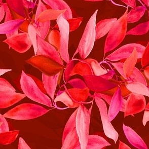 Crimson Autumn Leafy Branches 