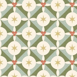 Geometric Holly-Vintage Green