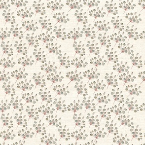 Ivy berries- cream background