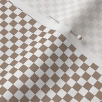 Micro Mini Scale // Mushroom Taupe Checkers Checkerboard Retro 1/4 Inch Squares  