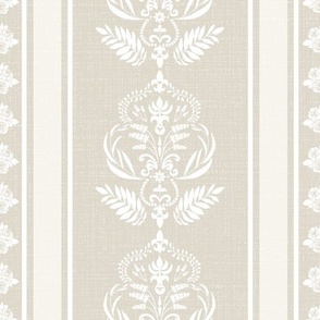 French Country Lavender / Large / Sand Beige Stripe