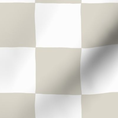 Hand Drawn Check Checkerboard in Warm Stone (3 " Check)