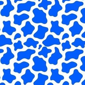 Small Scale Cow Print in Cobalt Blue