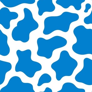Large Scale Cow Print in Bluebell Blue