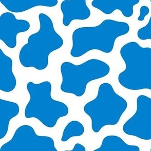 Medium Scale Cow Print in Bluebell Blue