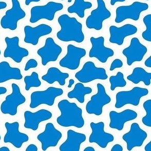 Small Scale Cow Print in Bluebell Blue