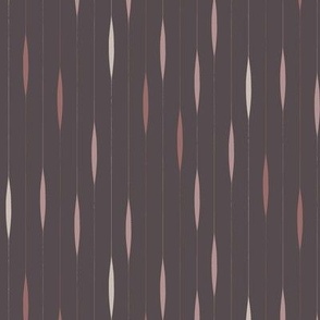 contemporary stripe - copper rose pink _ dusty rose _ purple brown _ silver rust - modern vertical stripes