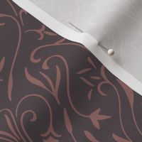 damask 02 - copper rose pink_ purple brown - traditional wallpaper
