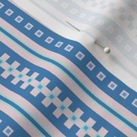 MMNT11 -  Jazzy Checked Stripes in Pink and Blue - coordinate for Lightbulb Moment - 4 inch repeat of stripe pattern