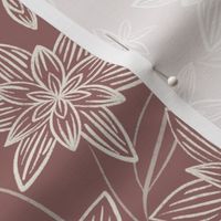 flowy flowers - copper rose_ creamy white_ silver rust - pink floral