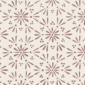 geo floral 02 - copper rose pink _ creamy white 02 - simple sweet geometric