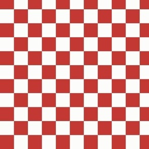 3/4" Cherry Red Checker, Red & White Checkered, Red Checkerboard