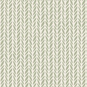 herringbone - creamy white _ light sage green 02 - cozy knit stripe