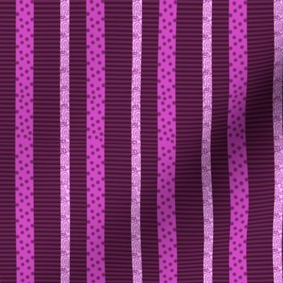 MCLC4 - Maximalist Eclectic Stripes in Burgundy and Pink 