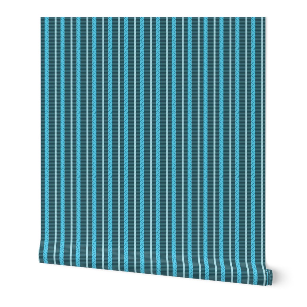 MCLC2 - Maximalist Eclectic Stripes in Teal and Aqua 