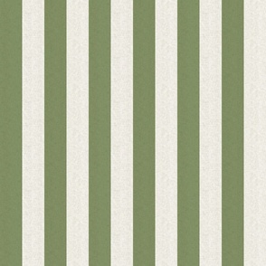 Small scale rustic stripe in woodland green with a vintage linen texture 
