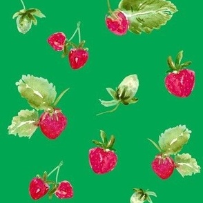 Strawberries - Green and Pink - Preppy - Fruit - Multidirectional