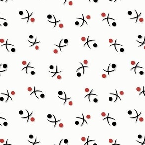 Dancing with Dot: Cherry Red & Black Geometric Toss