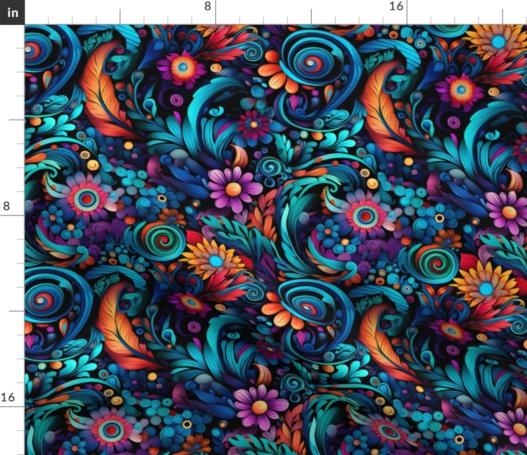Colorful Psychedelic Flowers