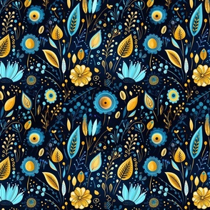 Blue & Yellow Florals