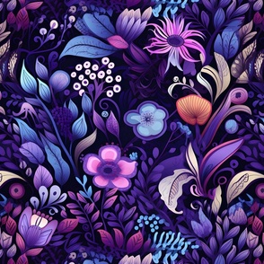 Purple Whimsical Floral