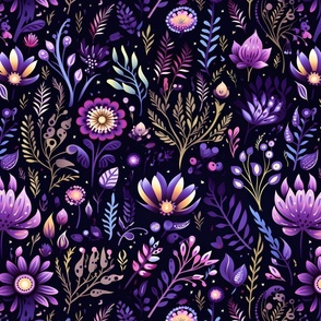 Purple Whimsical Floral