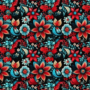 Red & Blue Flowers