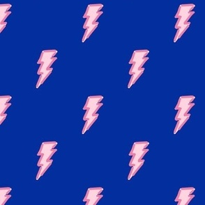 Rainbow fighter lightning bolt Pink on Electric blue Small scale