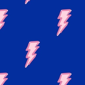 Rainbow fighter lightning bolt Pink on Electric blue Medium scale